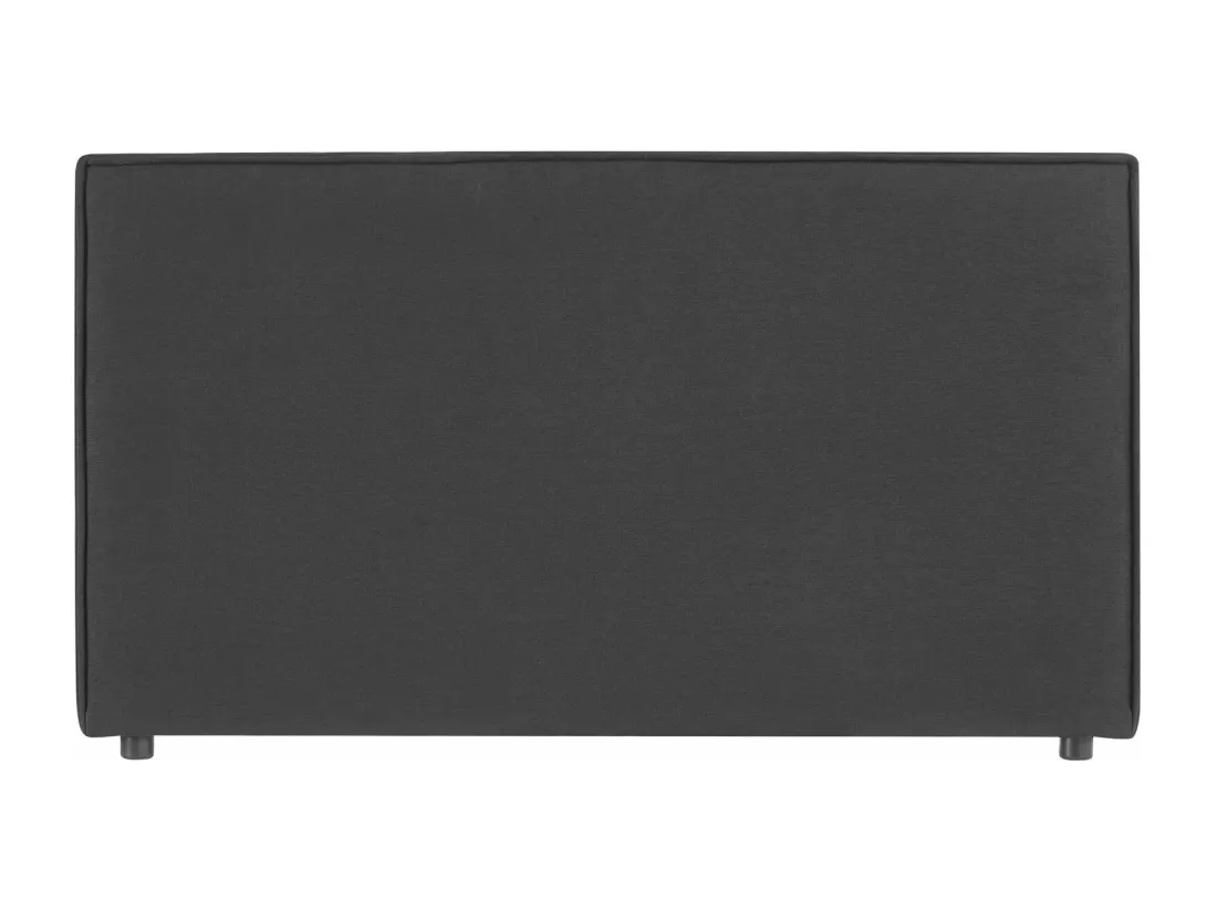 Tête de lit DACIO 120 rembourrée, En tissu polyester pour lit 120 cm, Sur pieds en plastique, Noir