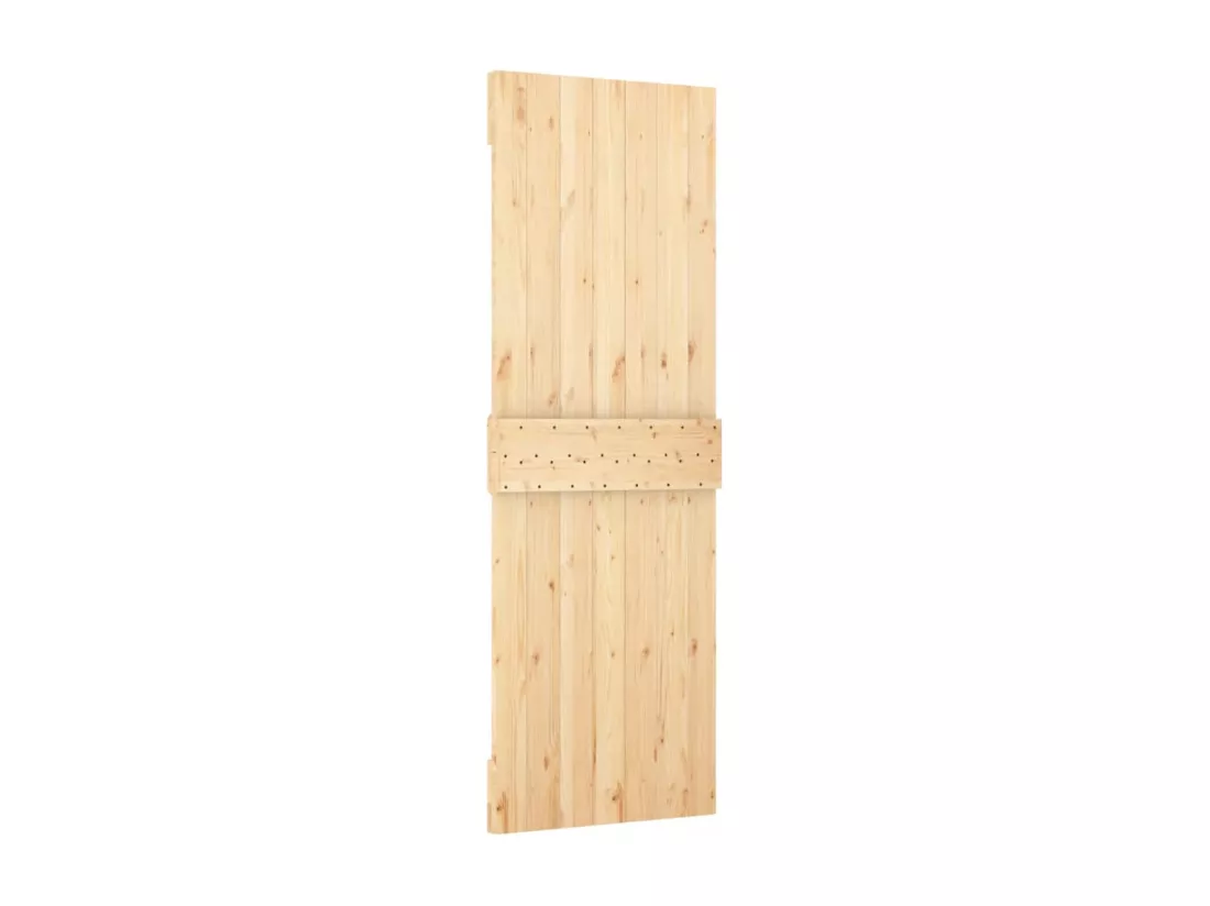 Porte coulissante et kit de quincaillerie 80x210 cm pin massif