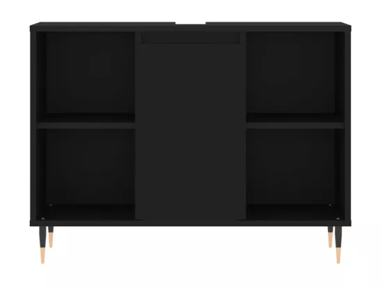 Armoire de salle de bain noir 80x33x60 cm bois d'ingénierie