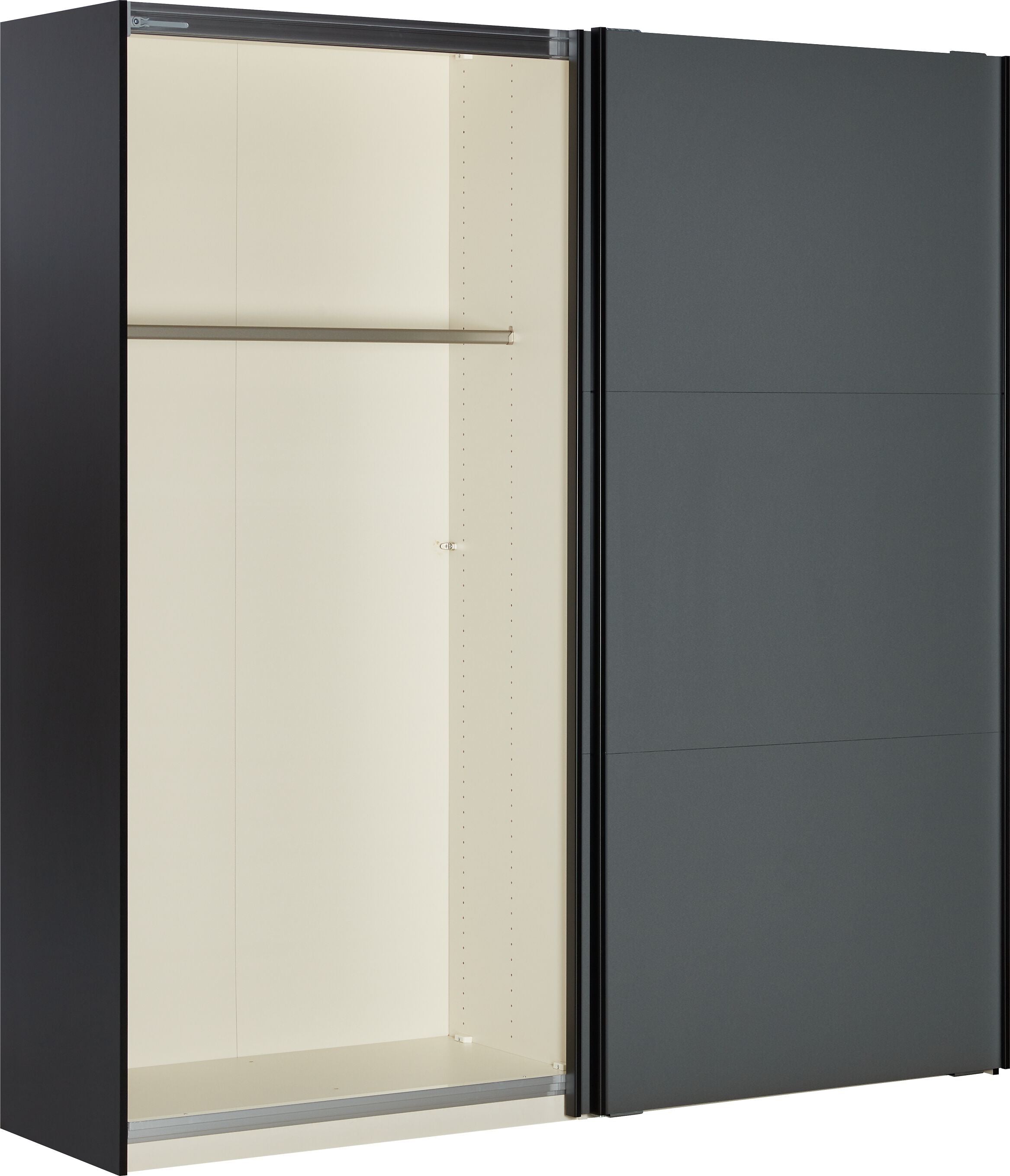 MODUL Schwebetürenschrank - Anthrazit / B: 202.0 cm x T: 65.0 cm x H: 220.0 cm