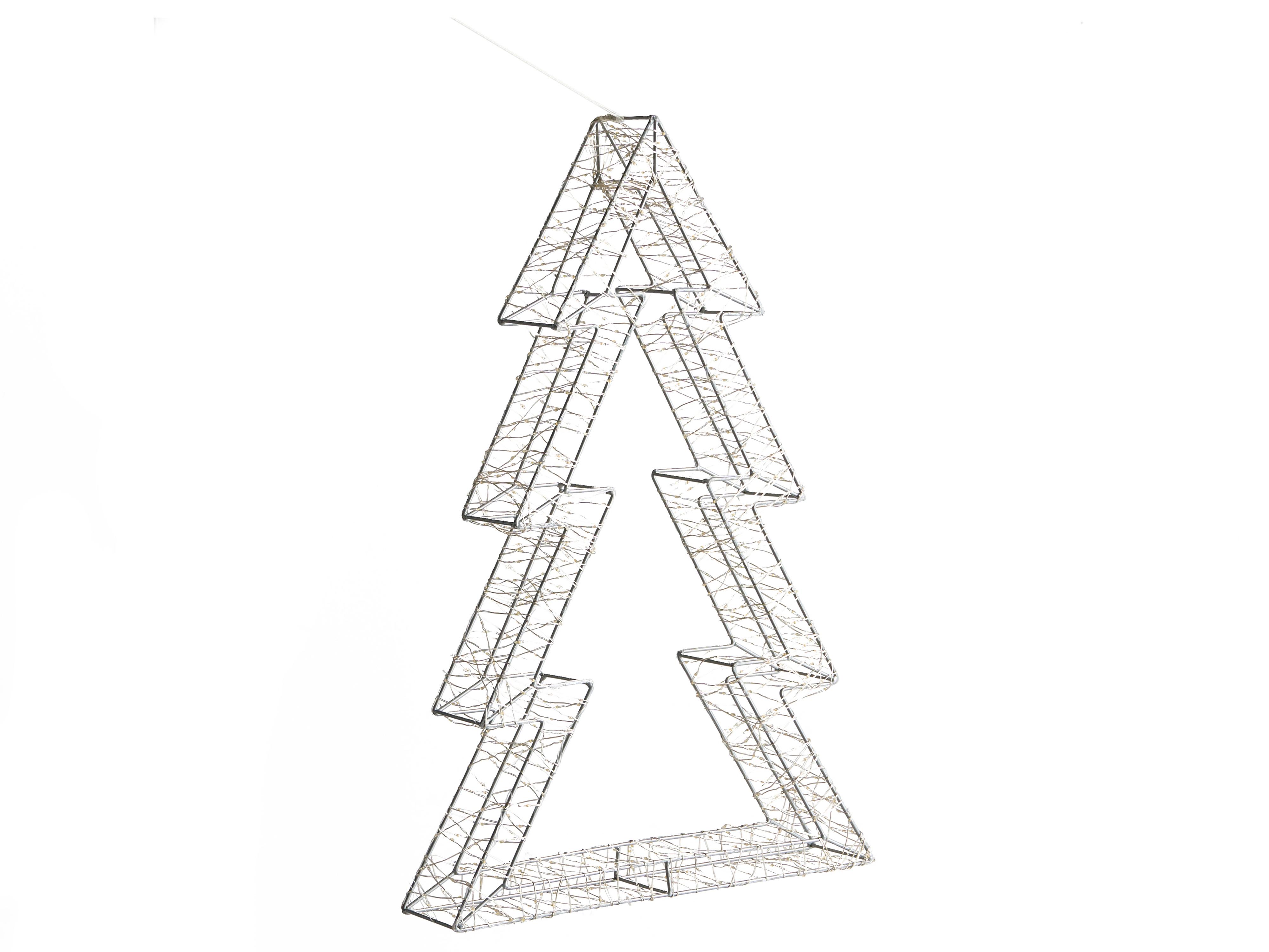 Buitendecoratie LED AKERAN Kerstboom 60 cm Zilver
