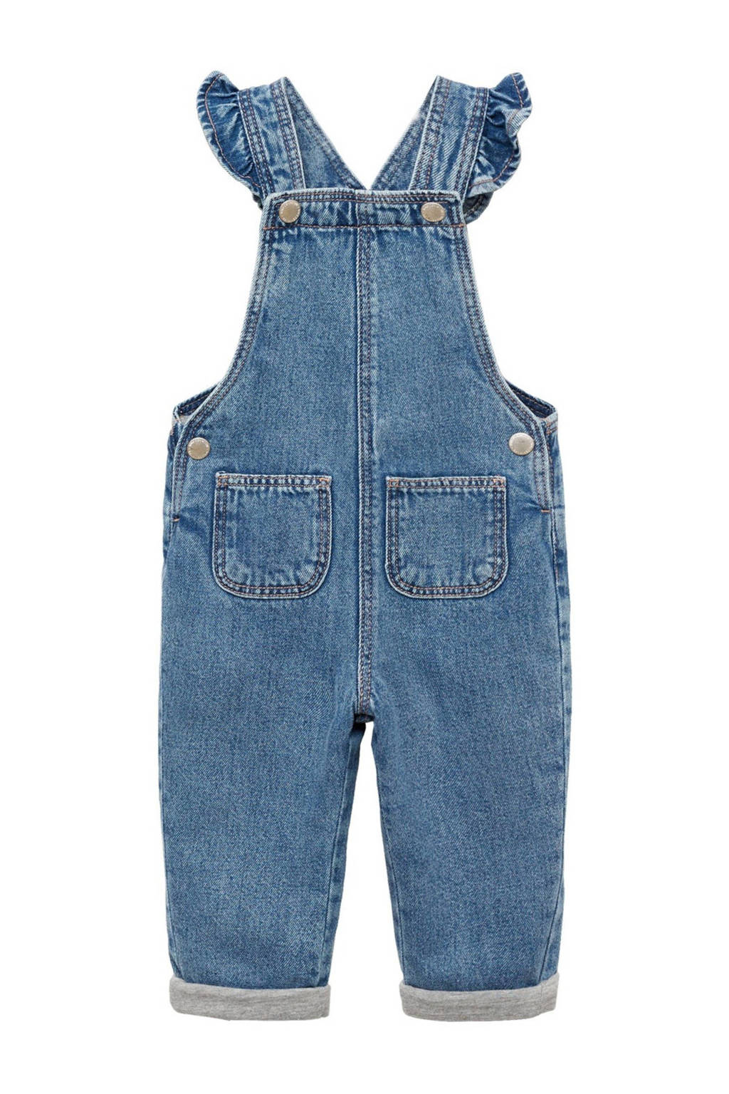 Mango Kids tuinbroek medium blue denim