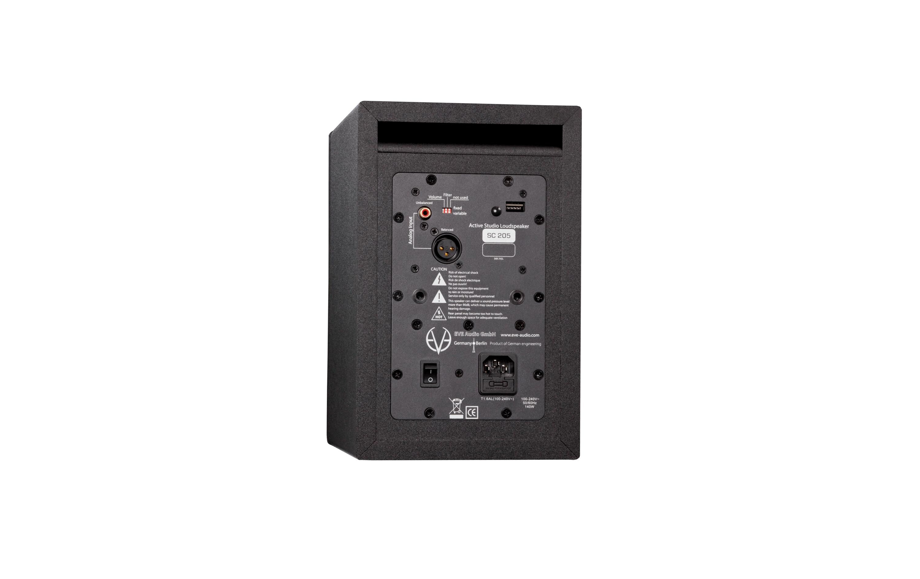 Studiomonitor SC205 Schwarz<br>Aktiver 2-Wege Monitor