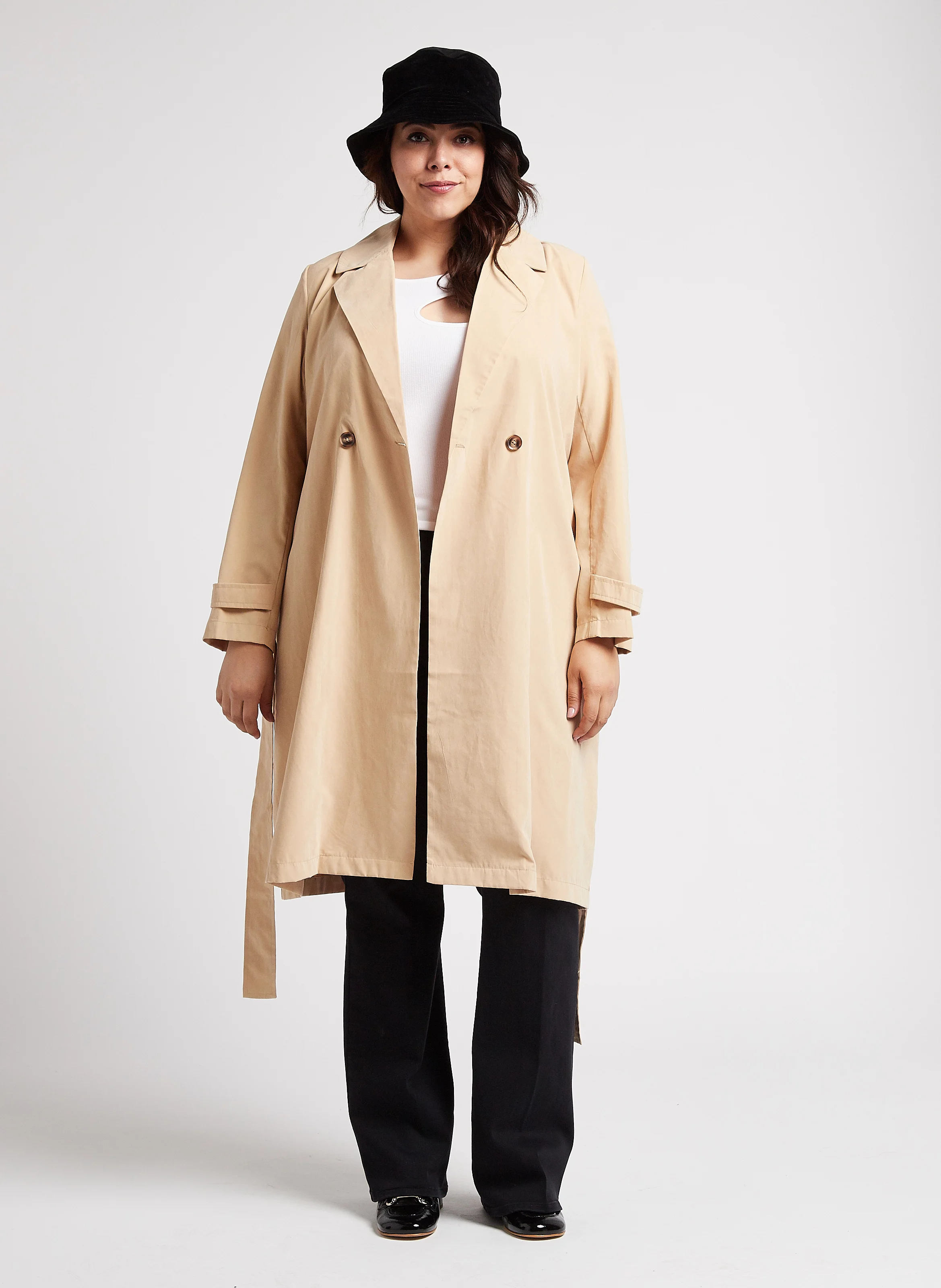 VIJULIAN - Trench-coat droit ceinturé | Marron