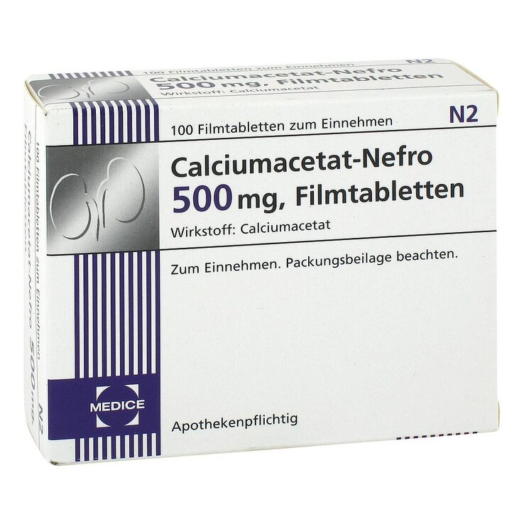 Calciumacetat Nefro 500 mg Filmtabletten, 100 St