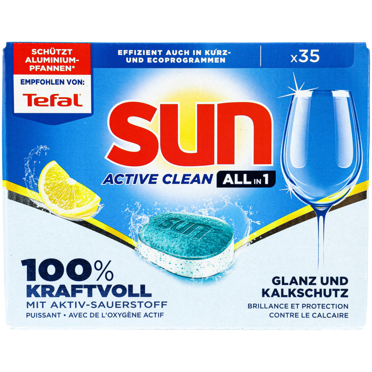 Sun All-in-1 Active Clean Geschirrspül-Tabs Lemon