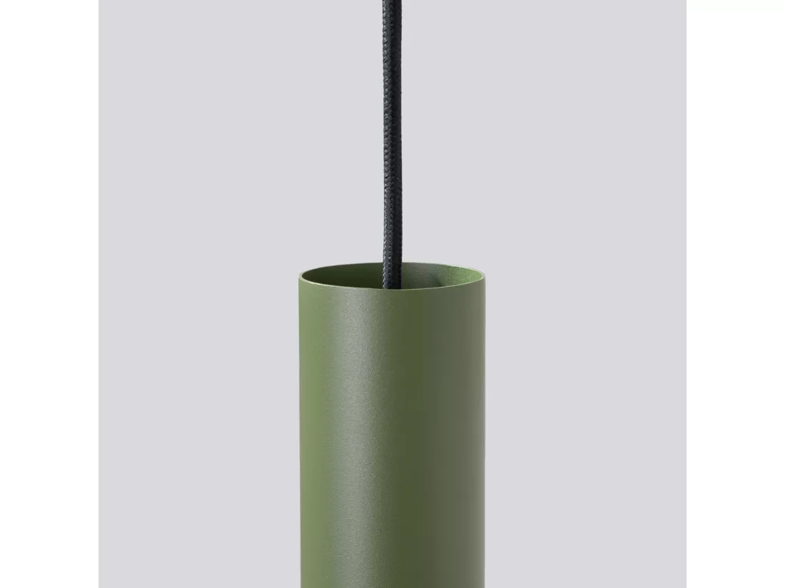 Lampe à suspension Lagos grenier en acier - 1 sources lumineuses - L.8 x H.118 cm - vert olive