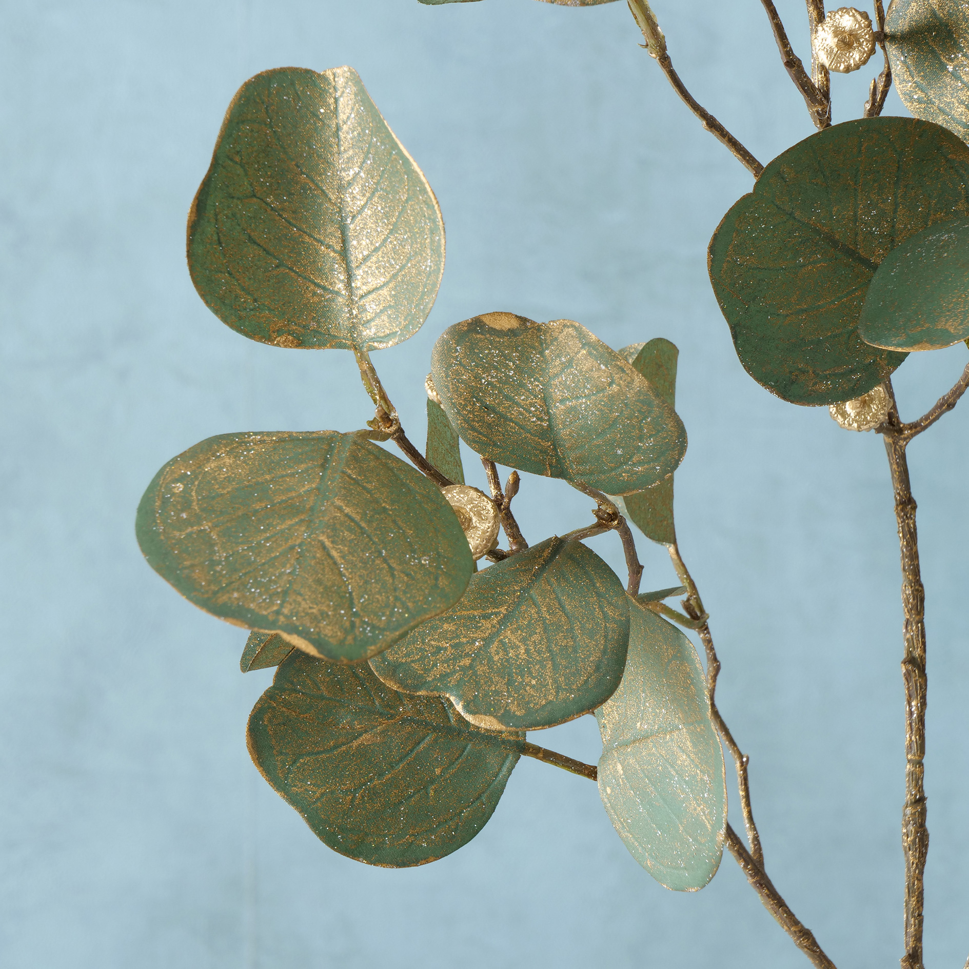 Dekozweig EUKALYPTUS - goldgrün - Kunststoff