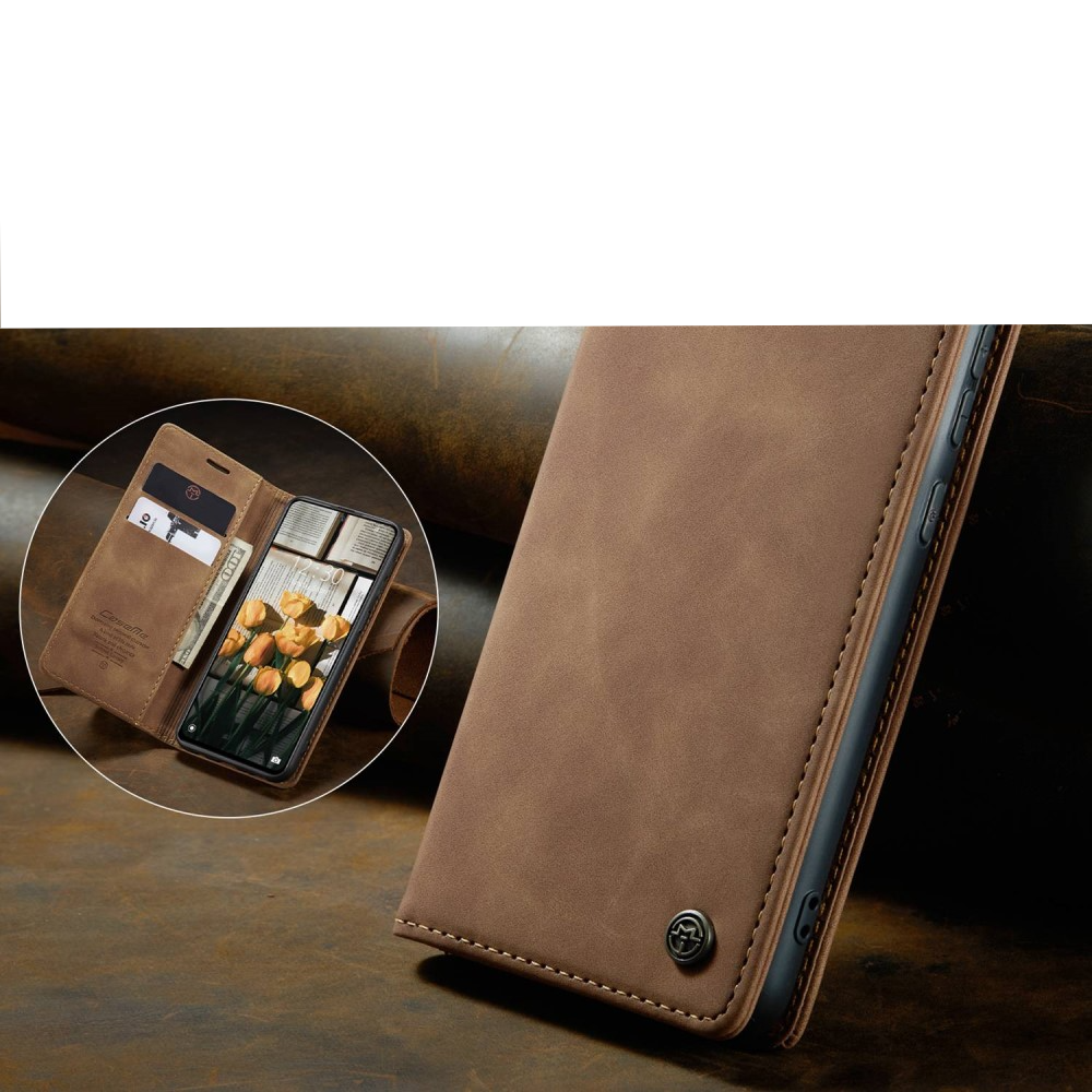 Xiaomi 12 Leder Tasche Flip Wallet Etui mit Kartenfächern - Braun