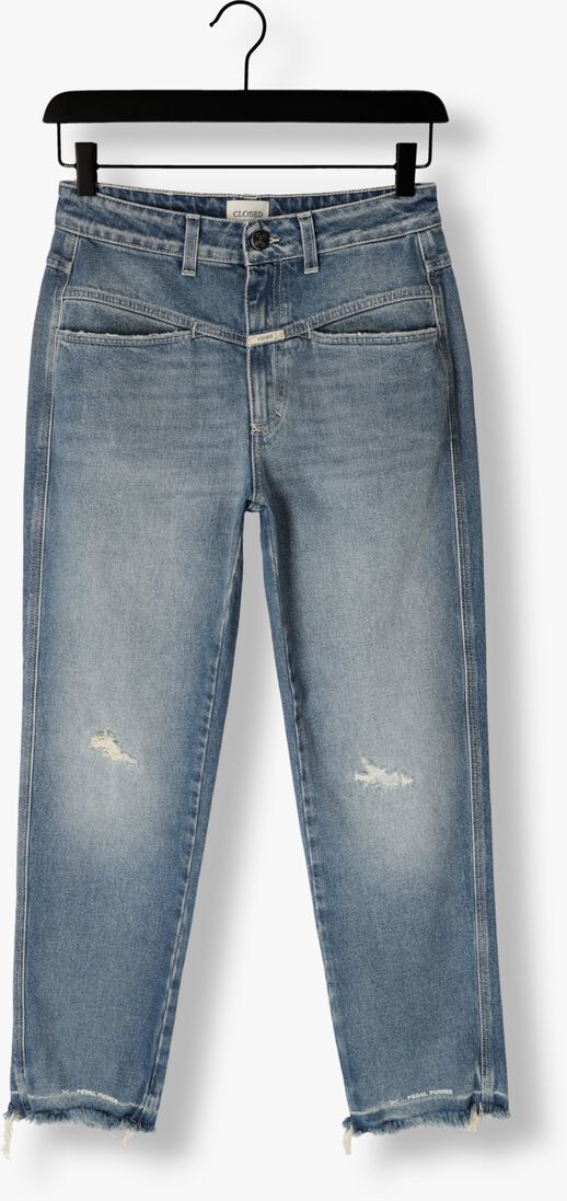 blauwe closed mom jeans pedal pusher