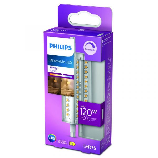PHILIPS Lâmpada led Espiral R7S dimável118MM Luz Amarela Philips