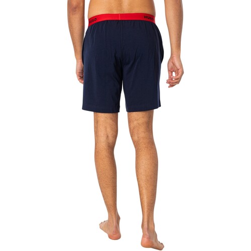 BOSS - Pantalones Cortos De Pijama Enlazados Azul