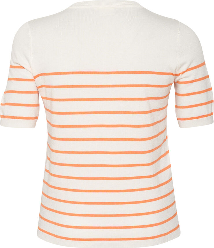 Kaffe Curve KCmalia Narrow Stripe Pullover Chalk / melon stripe
