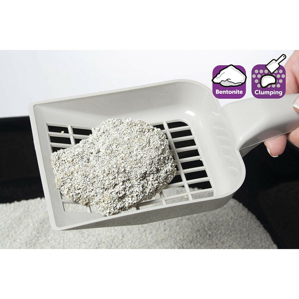 Litière agglomérante parfum poudre de bébé donc au talc :) pour chat poids
