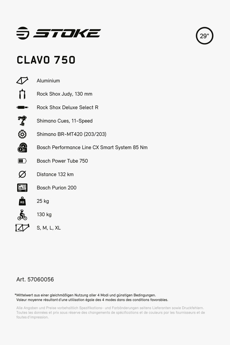 Stoke Clavo 750 29 E-Mountainbike 2024