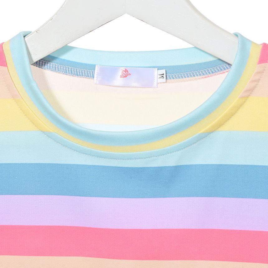 Edise - T-shirt met korte mouwen en regenboogstrepen