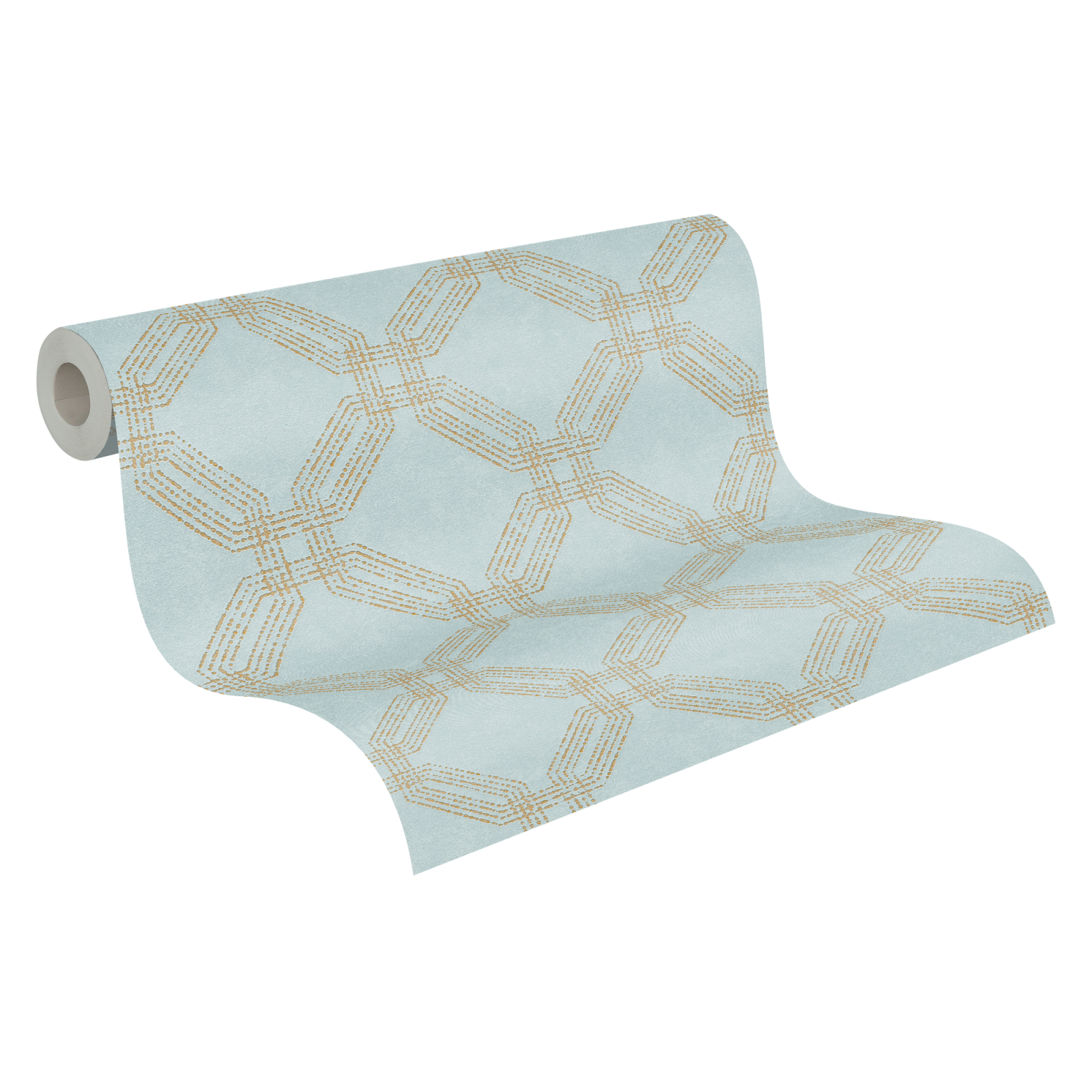 Vliestapete POP STYLE - blau-gold - 10 Meter
