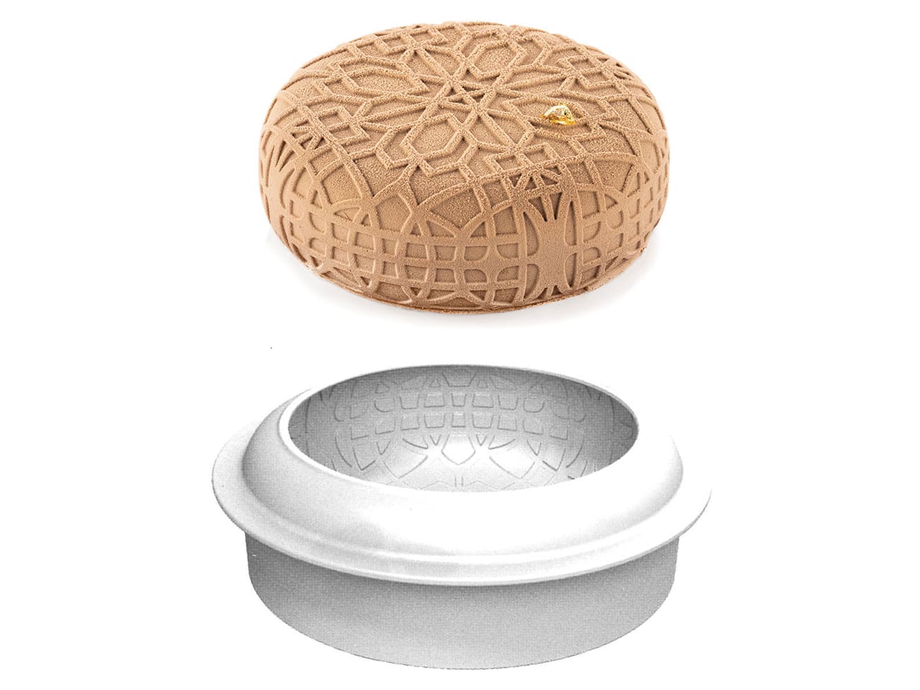 Moule silicone - rond décor Mistery - Ø 17 x ht 5,5 cm - Silikomart