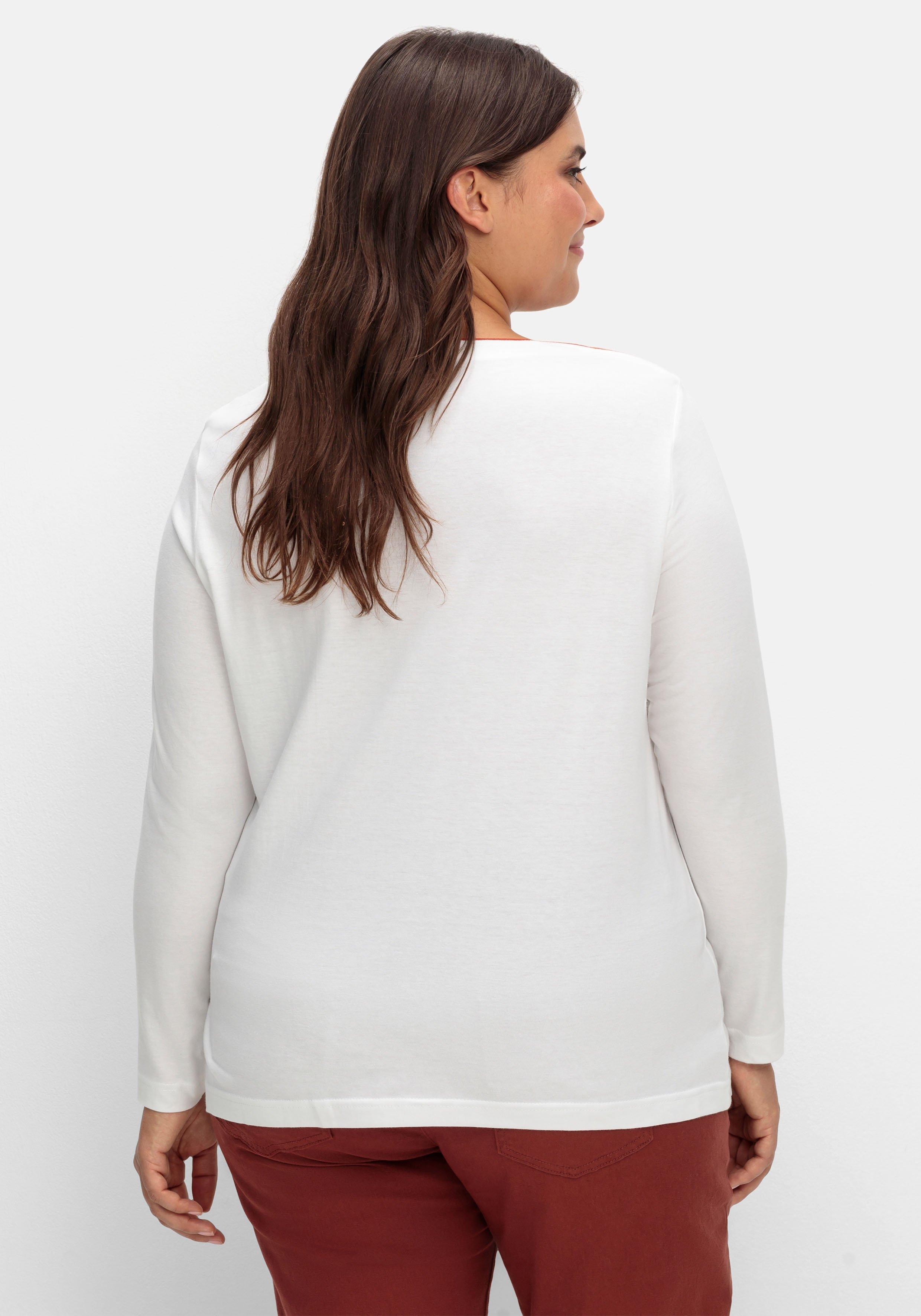 Langarmshirt mit Kontrastpaspeln