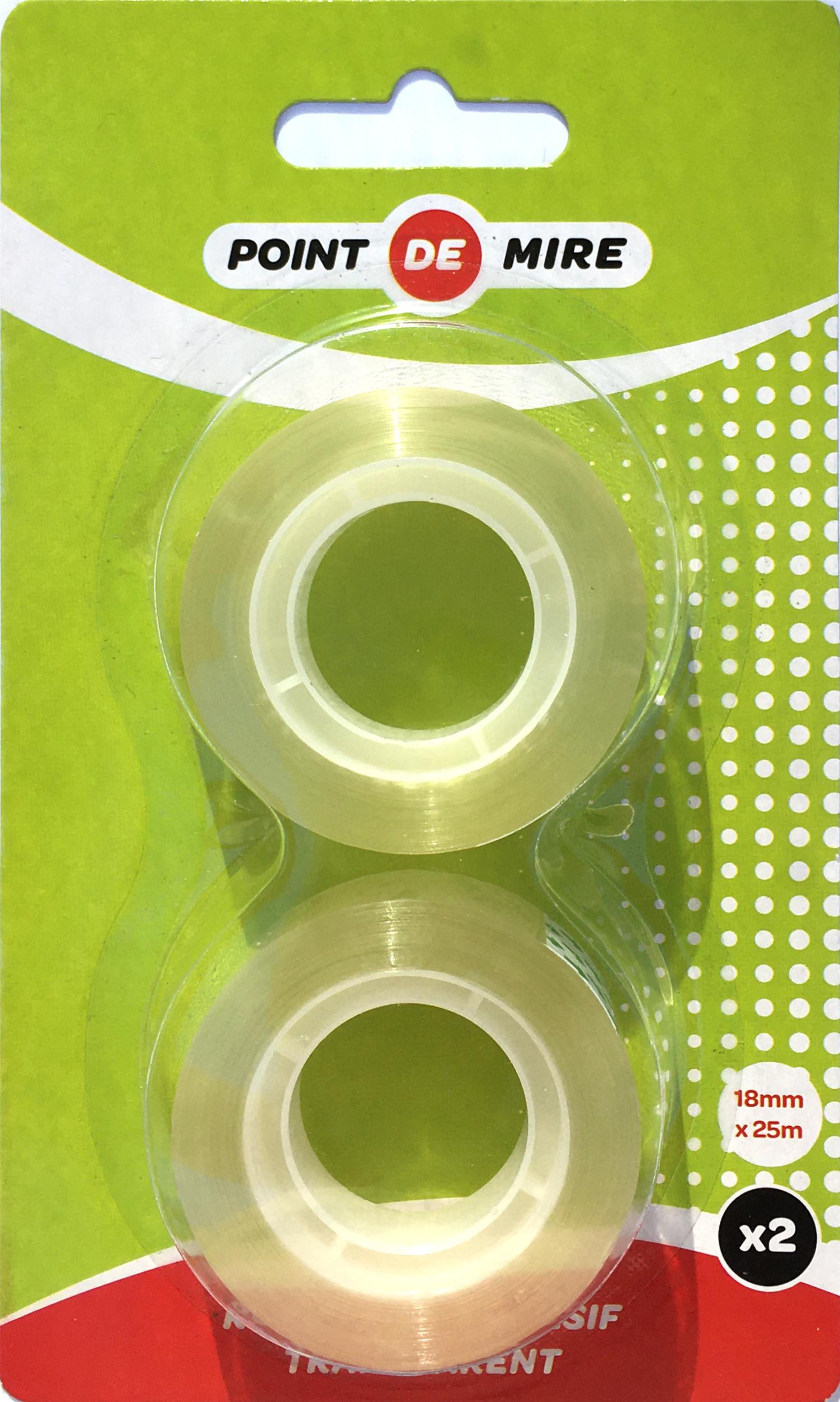 2 RECHARGES ADHESIF TRANSPARENTS 25X18