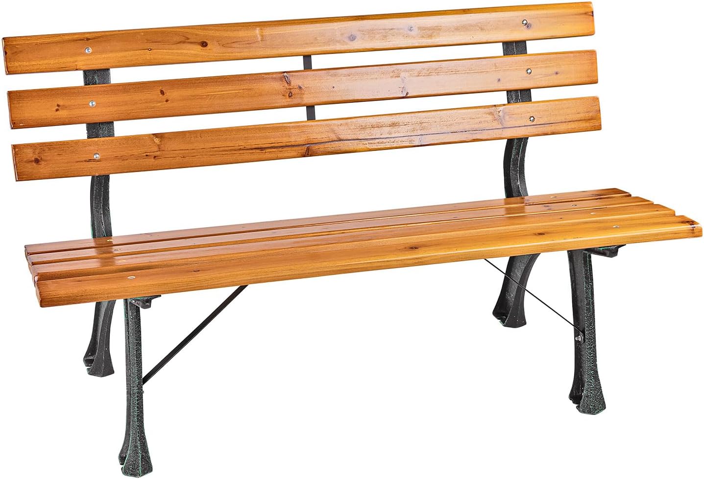 DEMA Parkbank Gartenbank Sitzbank Bank Gusseisen Holz Mahagoni - Farben 120 cm