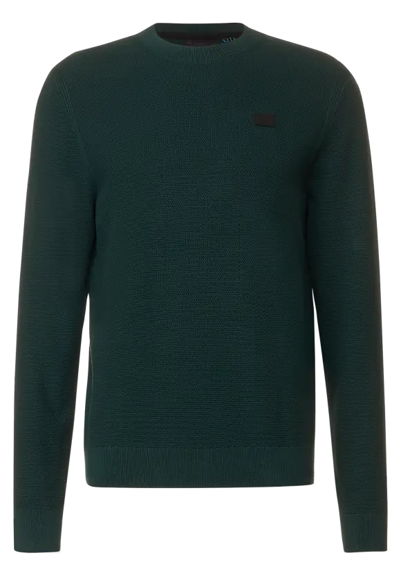 Feiner Strukturpullover - moss green