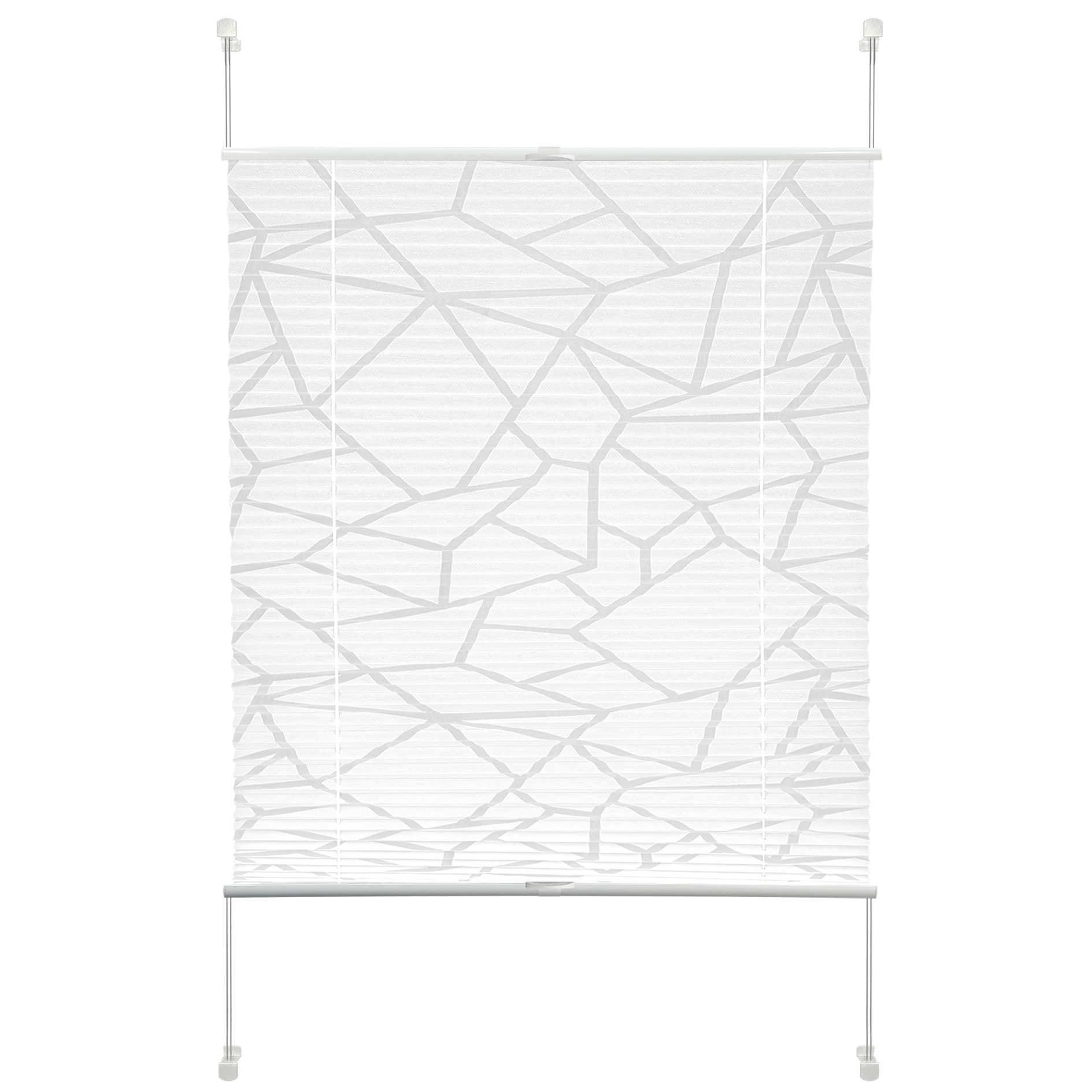 Plissee - weiß - grafisch - 40x130 cm