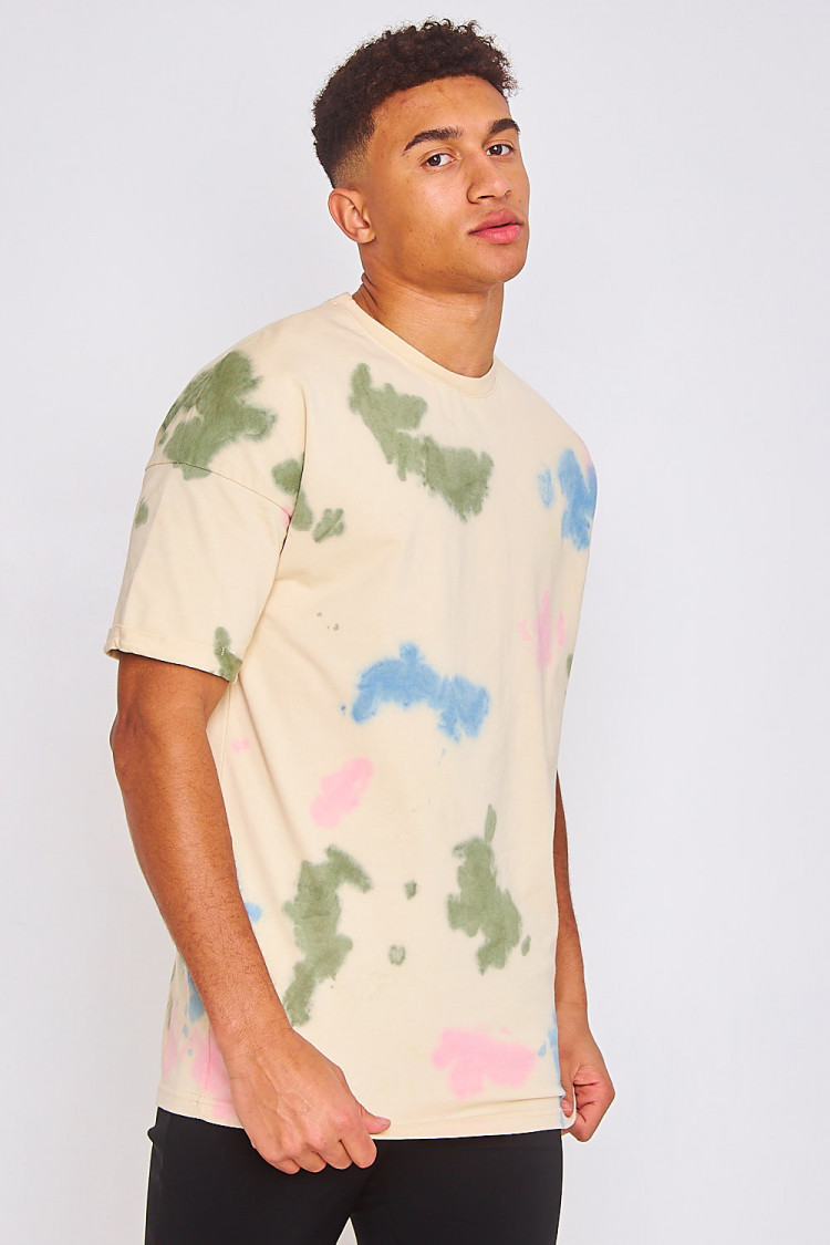 T-shirt beige tacheté