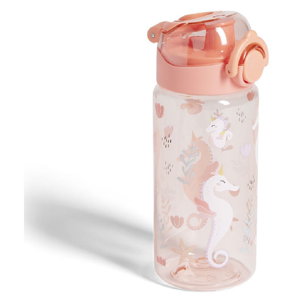 Gourde pour enfant motif licorne 500ml plastique rose Ø7xH19cm