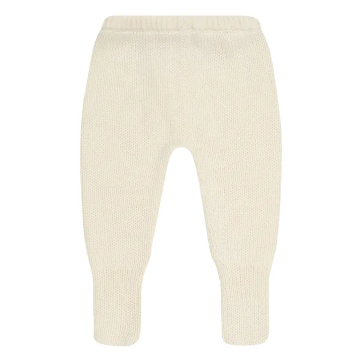 Illoura the Label Legging à Pieds Tricot Coton Bio Poet | Ecru