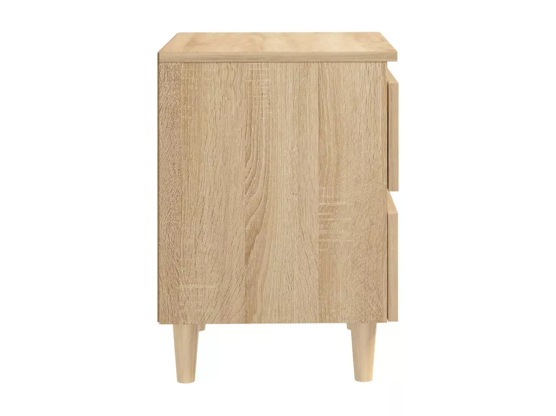 Prolenta Premium - Tables de chevet pieds en pin 2 pcs chêne sonoma 40x35x50 cm