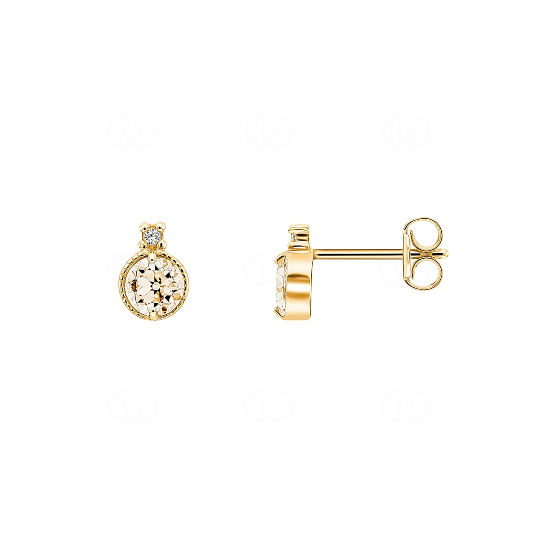 Ohrstecker 750/18 K Gelbgold mit Citrin & Zirkonia