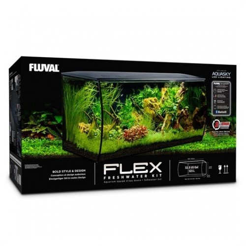 Aquário Flex 123L para peixes, preto