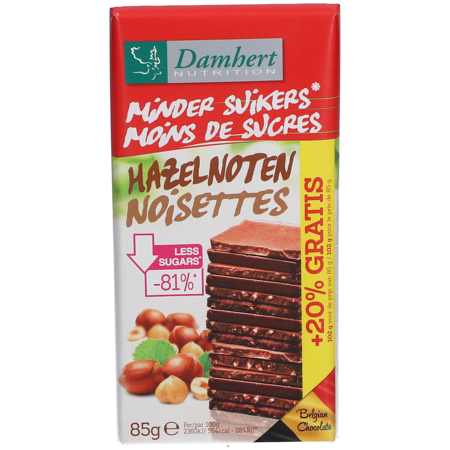 Damhert Haselnussschokolade