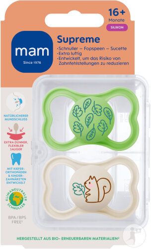 Mam Sucette Supreme Silicone Pure +16 Mois Unisex 2 Pièces
