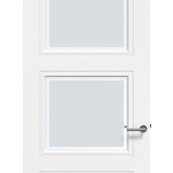 Arne & Bodil binnendeur ABT306 mat glas met blanke rand - wit afgelakt