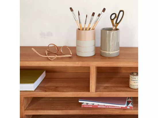 Bureau en bois teck massif 110 cm