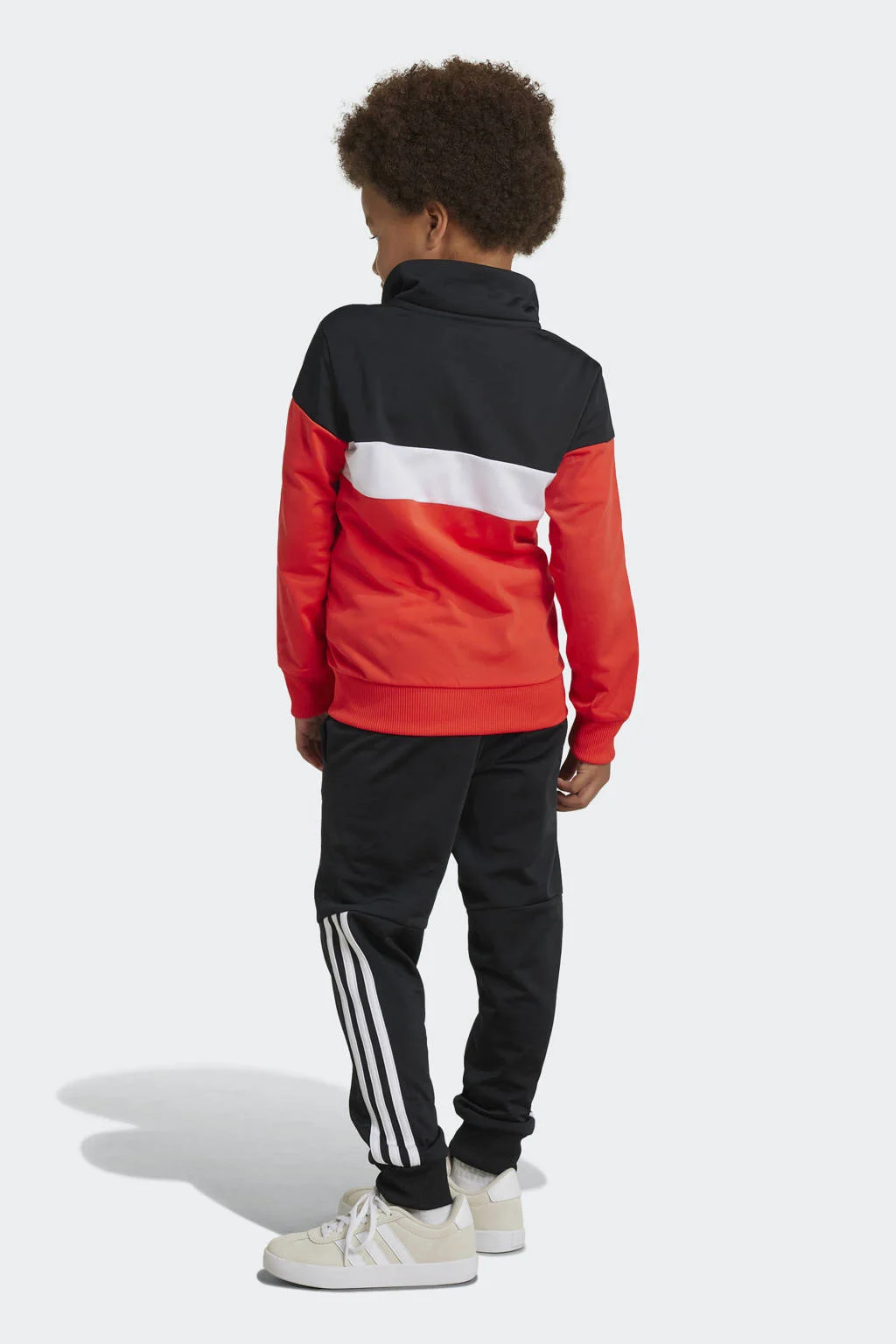 trainingspak Tiberio rood/zwart/wit