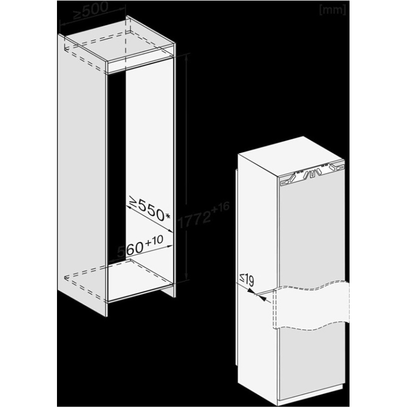 Congélateur armoire Miele FNS 7774 D - ENCASTRABLE 177CM