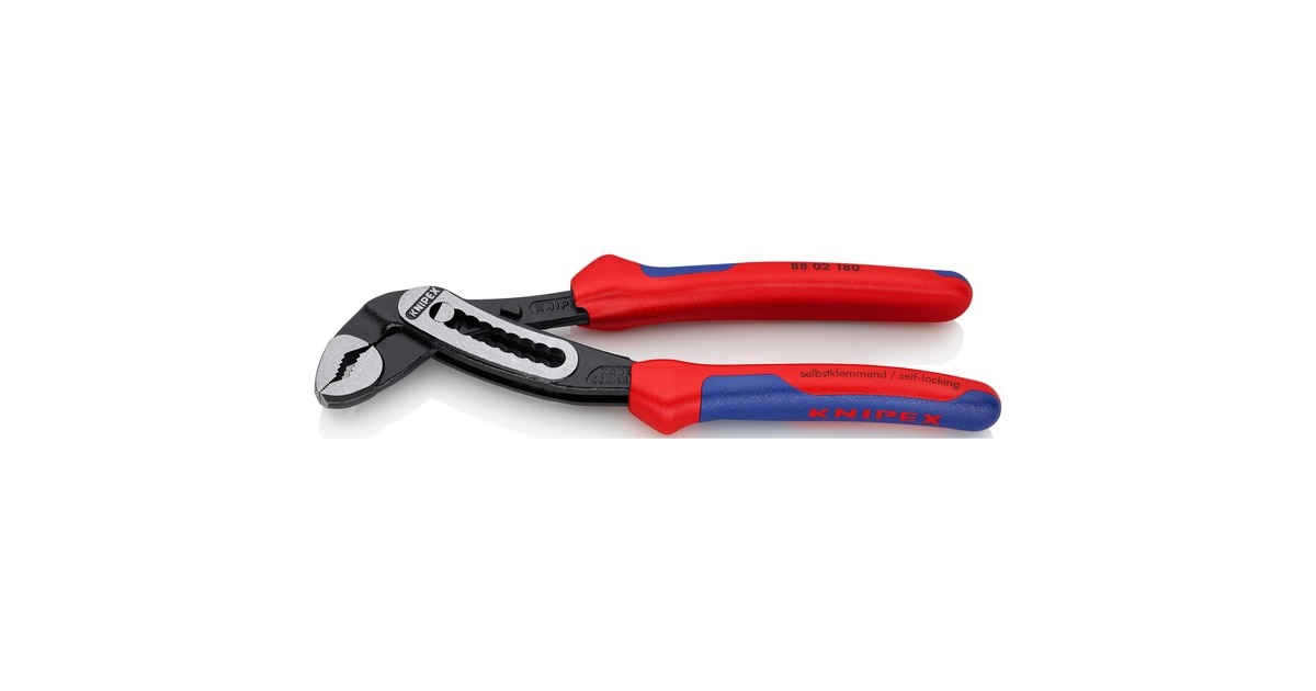 KNIPEXAlligator Waterpomptang 88 02 180 zweedse- / waterpomp-tang  (Zwart/rood, 180 mm)
