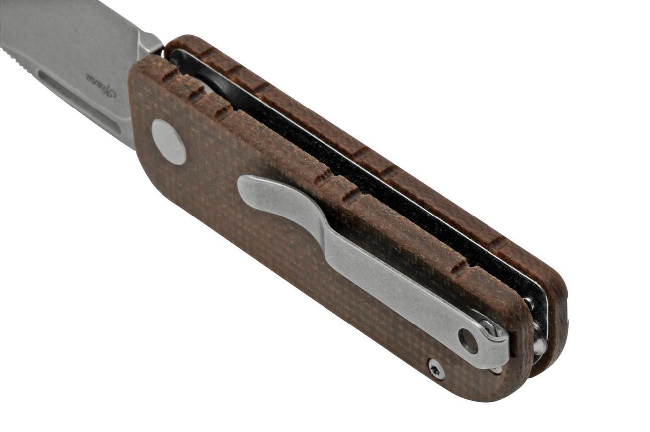 Black Fox NU-BOWIE, Stonewashed D2 Blade, Brown Micarta zakmes
