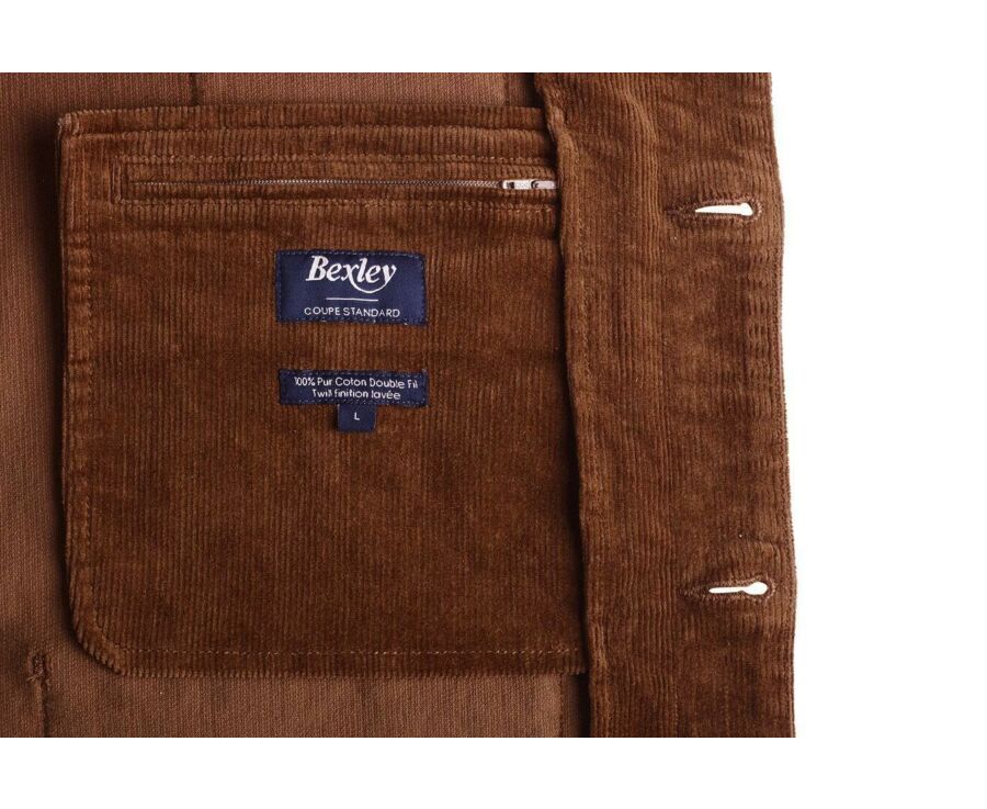 Veste velours homme Camel foncé - FIDÉLIEN
