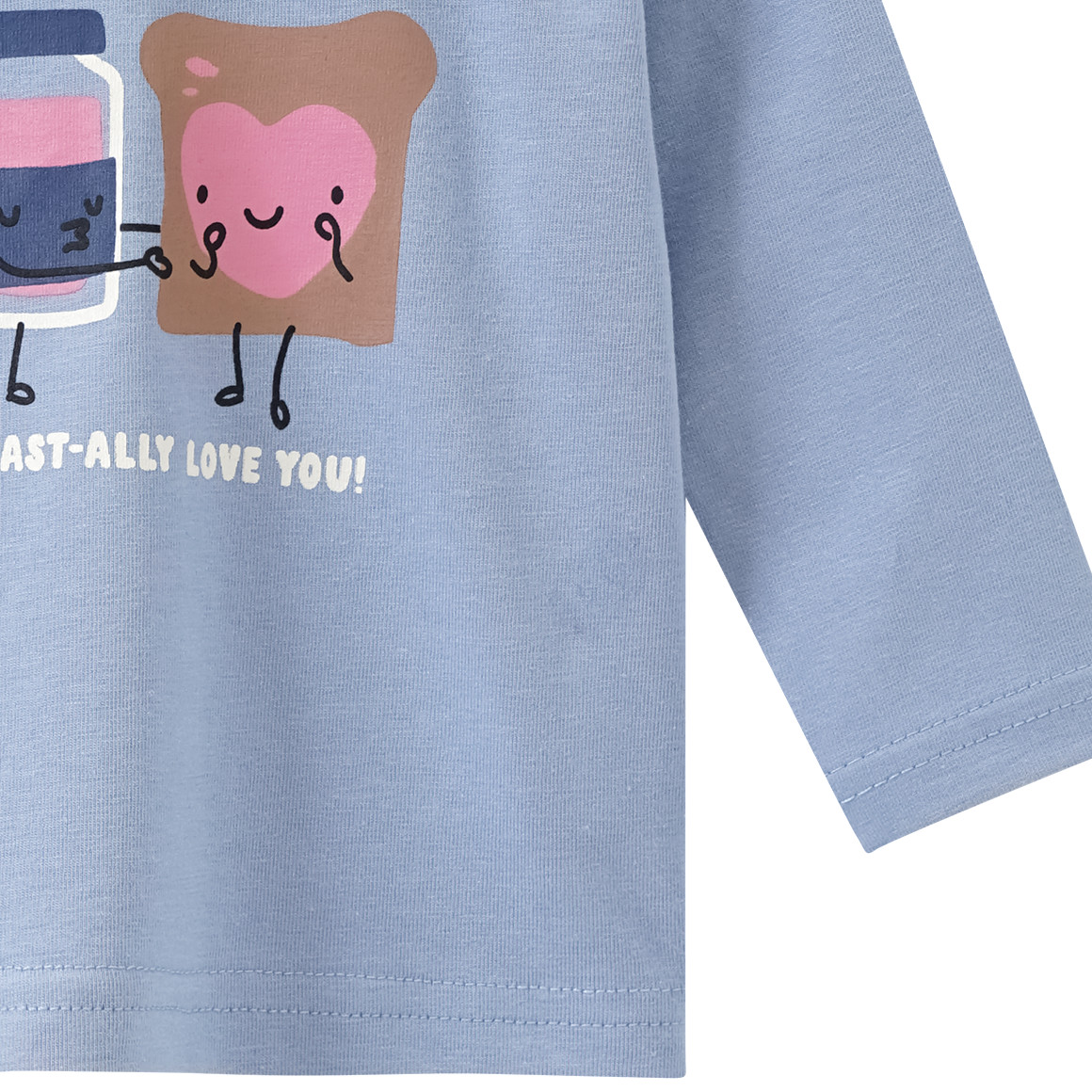 Topomini Newborn Langarmshirt mit Frühstücks-Print hellblau