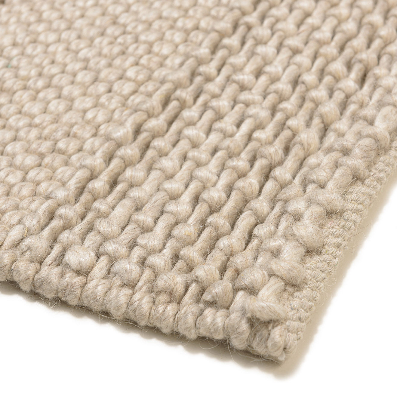 Macabane Tapis en Laine tissée Quentin beige - 290x200 cm