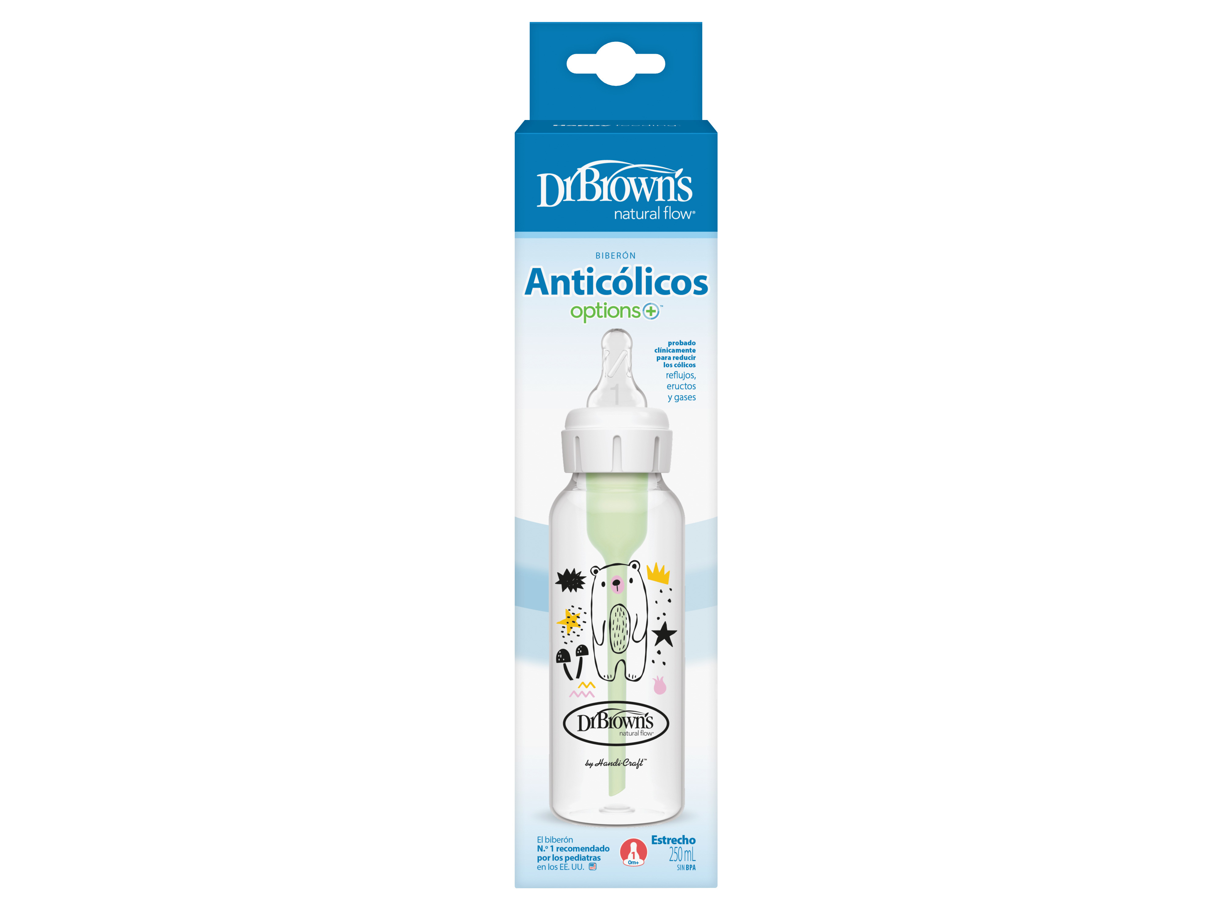 BIBERÃO DR. BROWN'S BOCA ESTREITA URSO 250ML 1UN