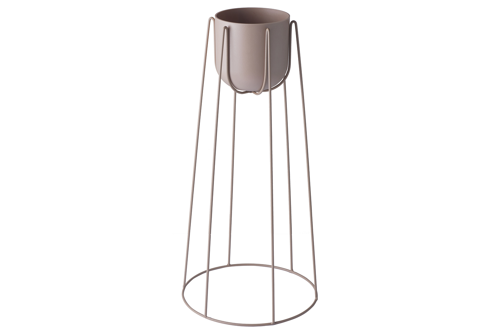 Marianne potte på stativ Mørk beige med stativ. H50 cm