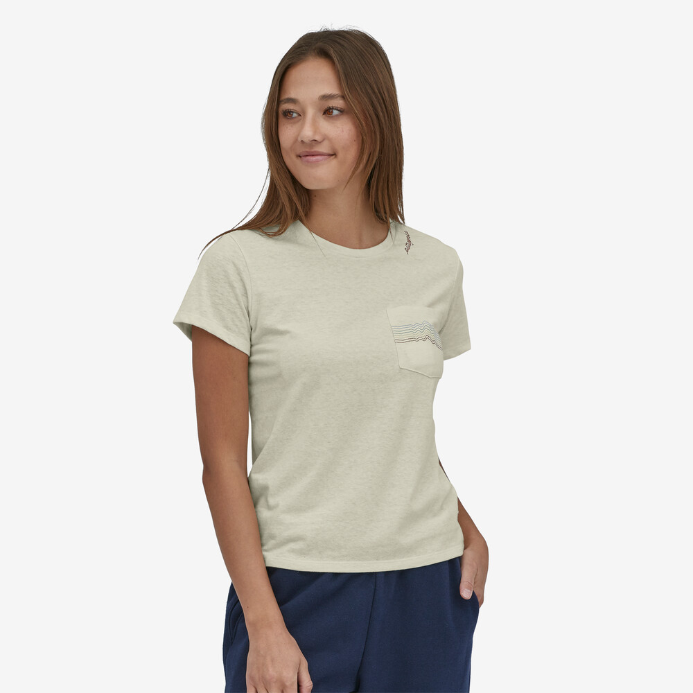 Damen Ridge Rise Stripe Pocket Responsibili-Tee