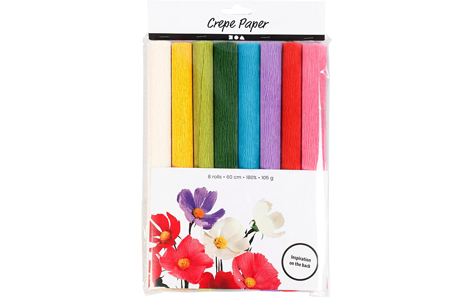 Krepppapier Standard 25 x 60 cm, 8 Stück, 105 g/m²Bastelpapier