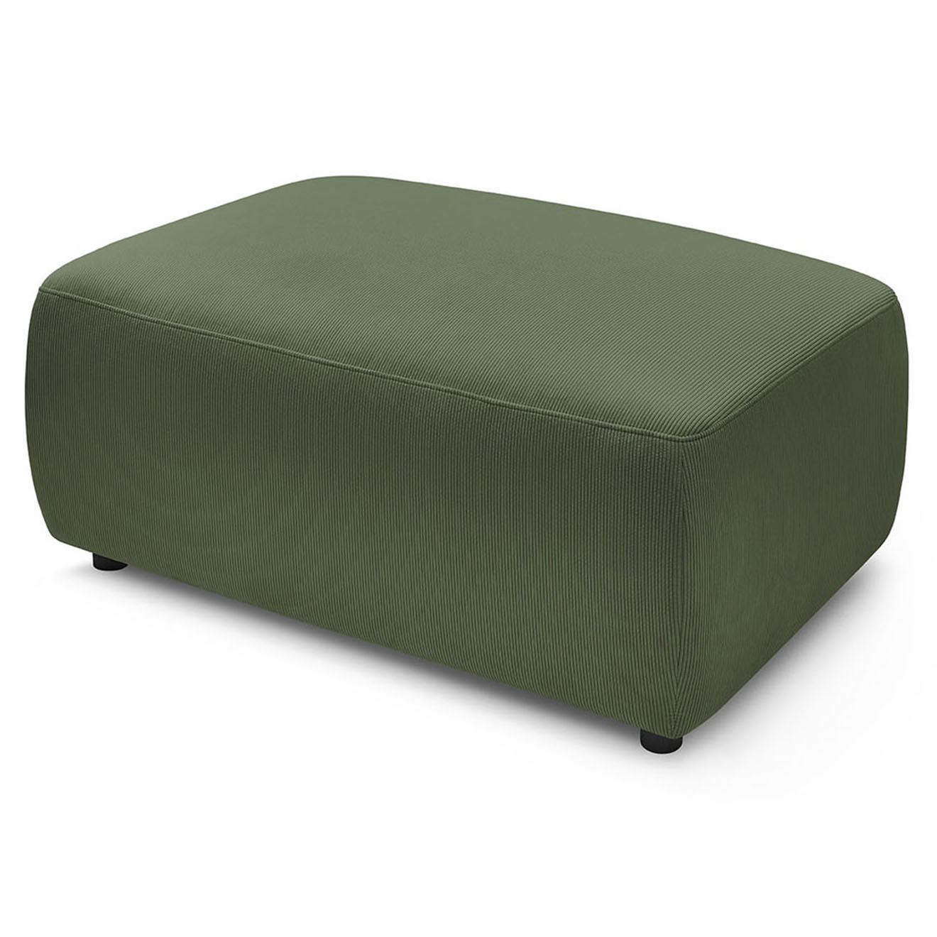 Bobochic Pouf en Velours côtelé Envy vert - 100x70x44 cm