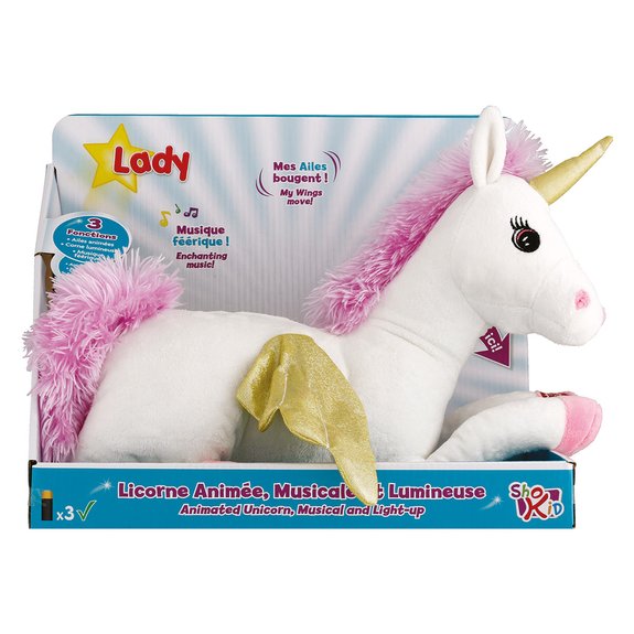 Lady licorne lumineuse et musicale